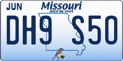 MO license plate DH9S5O