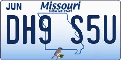 MO license plate DH9S5U