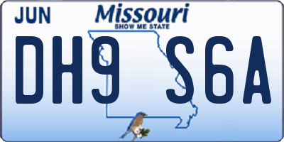 MO license plate DH9S6A