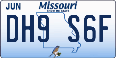 MO license plate DH9S6F