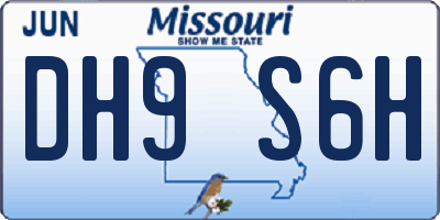 MO license plate DH9S6H