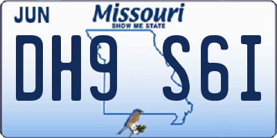 MO license plate DH9S6I