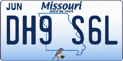 MO license plate DH9S6L