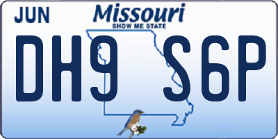 MO license plate DH9S6P
