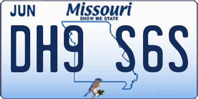 MO license plate DH9S6S