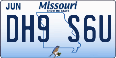 MO license plate DH9S6U