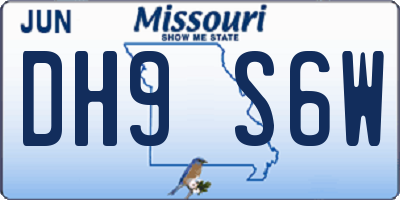 MO license plate DH9S6W