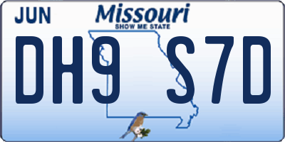 MO license plate DH9S7D