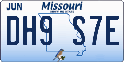 MO license plate DH9S7E