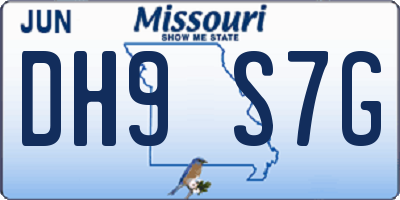 MO license plate DH9S7G