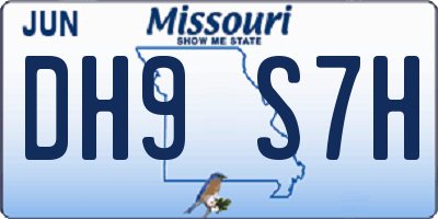 MO license plate DH9S7H