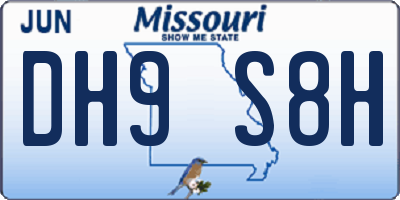 MO license plate DH9S8H