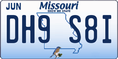 MO license plate DH9S8I