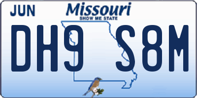 MO license plate DH9S8M