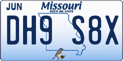 MO license plate DH9S8X