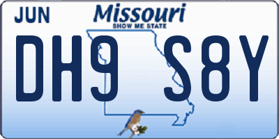 MO license plate DH9S8Y