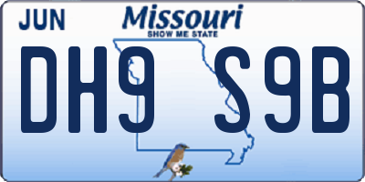 MO license plate DH9S9B