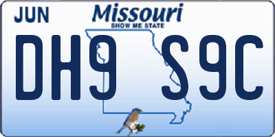 MO license plate DH9S9C