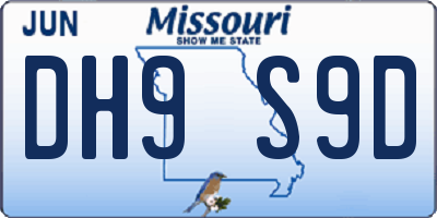 MO license plate DH9S9D