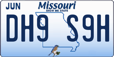 MO license plate DH9S9H