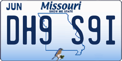 MO license plate DH9S9I