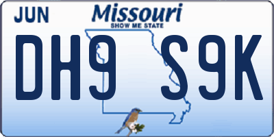 MO license plate DH9S9K