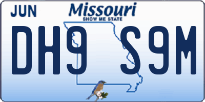 MO license plate DH9S9M