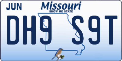 MO license plate DH9S9T