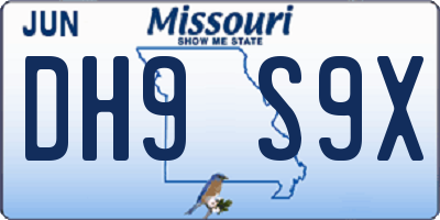 MO license plate DH9S9X