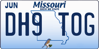 MO license plate DH9T0G