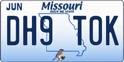MO license plate DH9T0K