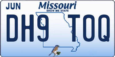 MO license plate DH9T0Q
