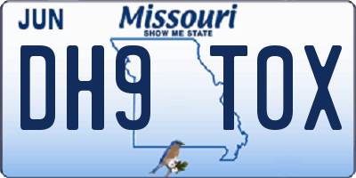 MO license plate DH9T0X