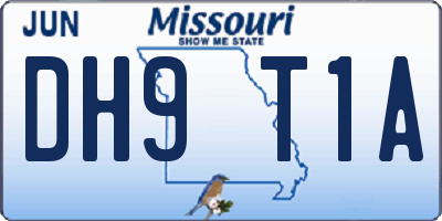 MO license plate DH9T1A