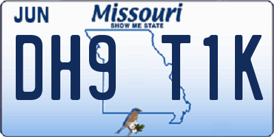 MO license plate DH9T1K