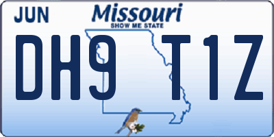 MO license plate DH9T1Z