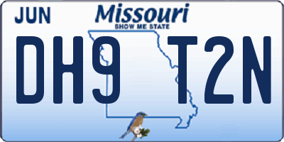 MO license plate DH9T2N