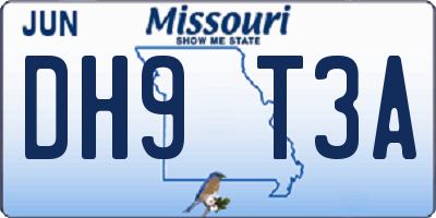 MO license plate DH9T3A