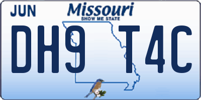 MO license plate DH9T4C
