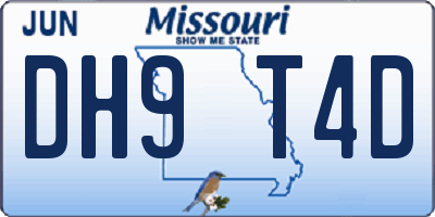 MO license plate DH9T4D