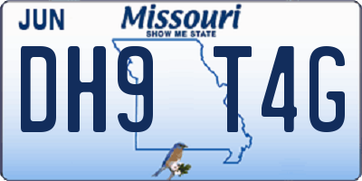 MO license plate DH9T4G