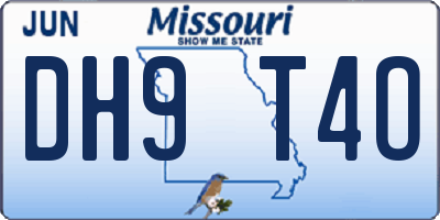 MO license plate DH9T4O