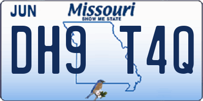 MO license plate DH9T4Q