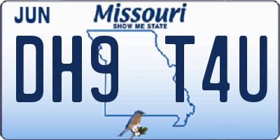 MO license plate DH9T4U