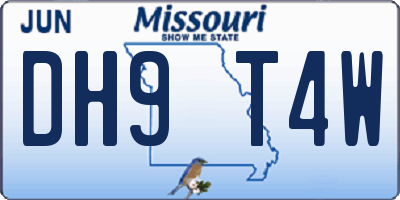 MO license plate DH9T4W