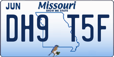 MO license plate DH9T5F