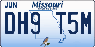 MO license plate DH9T5M