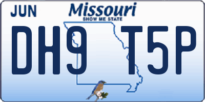 MO license plate DH9T5P
