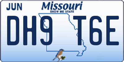 MO license plate DH9T6E