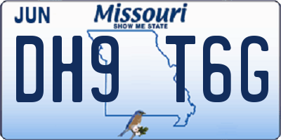 MO license plate DH9T6G
